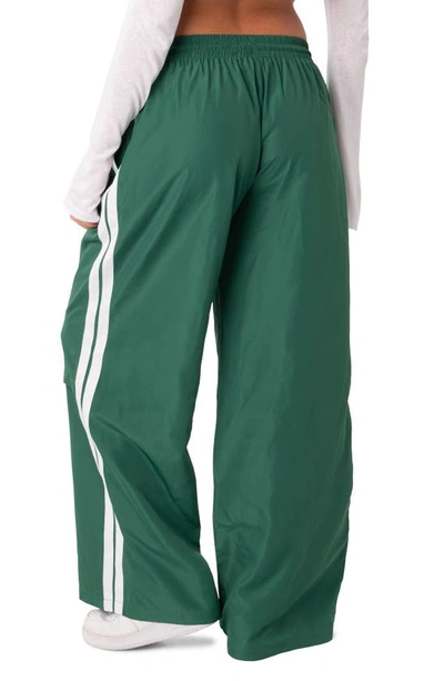 Shop Edikted Fauna Nylon Track Pants In Green