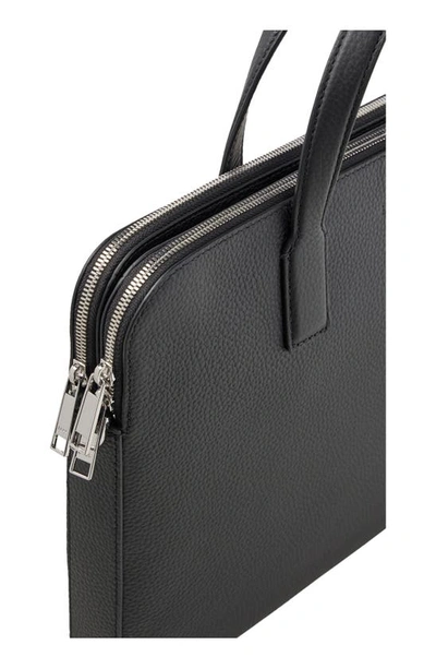 Shop Hugo Boss Crosstown Leather Briefcase In Black