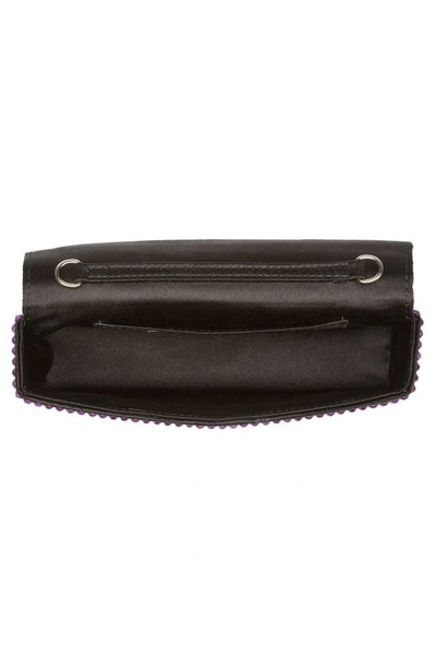 Amina Muaddi Paloma Crystal-embellished Clutch Bag In Black Satin Rainbow Crystal