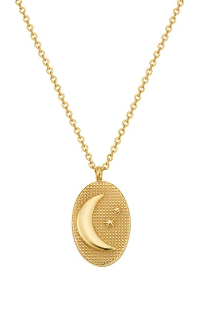 Shop Adornia Water Resistant Moon Tablet Pendant Necklace In Yellow