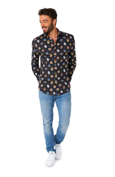 Opposuits Super Mario Bad Guys Trim Fit Button-up Shirt In Black