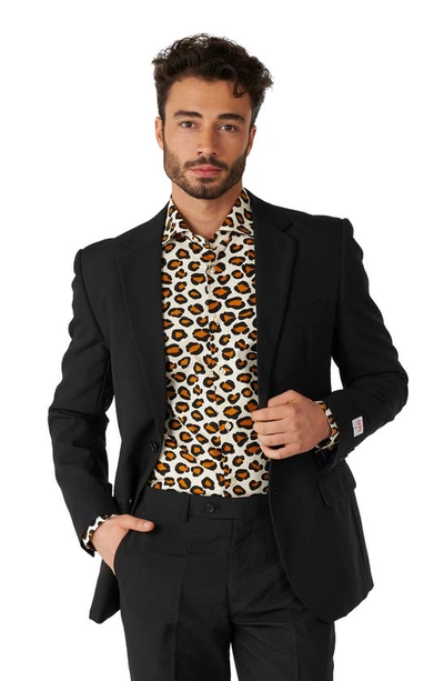 Shop Opposuits The Jag Trim Fit Button-up Shirt In Beige