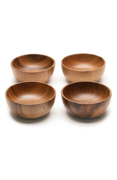 Shop Ohom Forēe Set Of 4 Medium Bowls In Wood