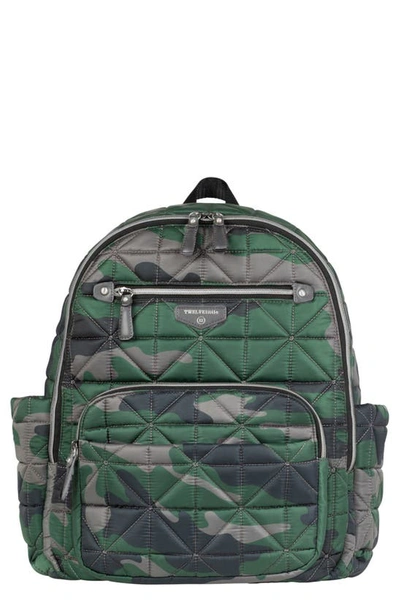 Shop Twelvelittle Companion Quilted Nylon Diaper Backpack In Camo Print