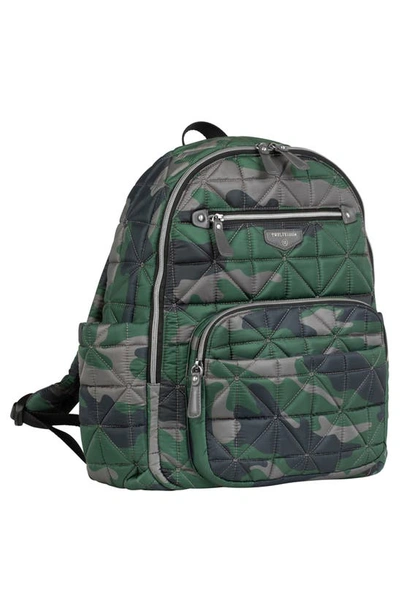 Shop Twelvelittle Companion Quilted Nylon Diaper Backpack In Camo Print