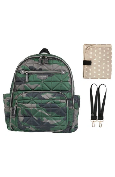 Shop Twelvelittle Companion Quilted Nylon Diaper Backpack In Camo Print