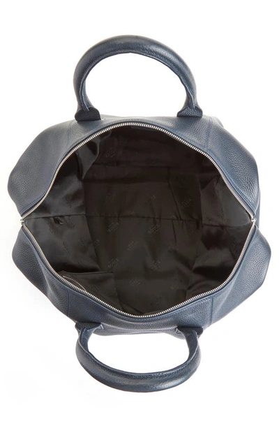 Royce New York Medium Leather Duffle Bag In Navy Blue