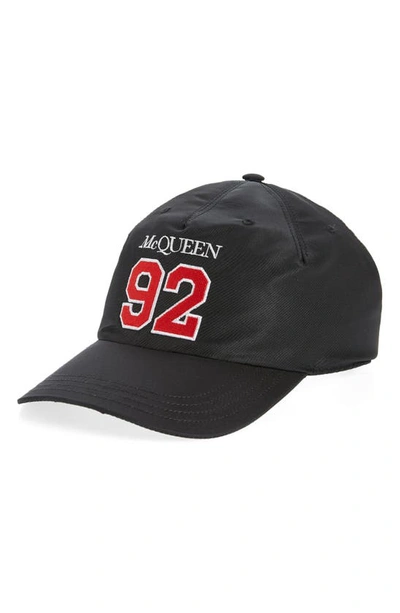 Shop Alexander Mcqueen Mcqueen Sport Baseball Cap In Black/ Red