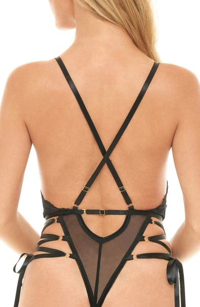 Oh La La Cheri Sloane Lace Up Teddy In Black