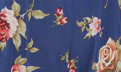 Shop Oh La La Cheri Naeva Floral Print Lacy Teddy In Estate Blue Scattered Ros