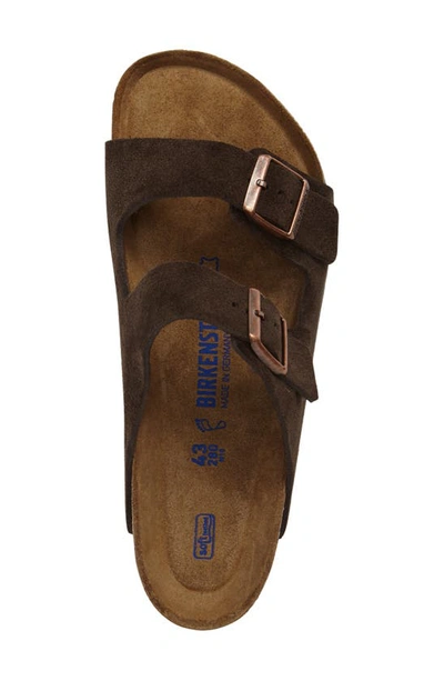 Shop Birkenstock Arizona Soft Slide Sandal In Mocha Suede