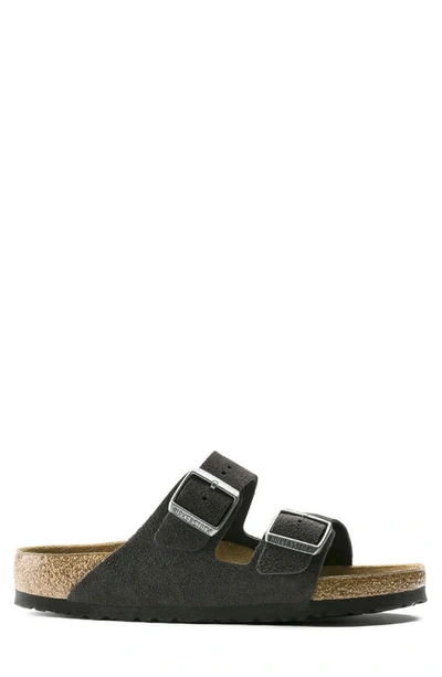 Shop Birkenstock Arizona Soft Slide Sandal In Velvet Gray