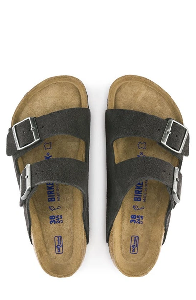 Shop Birkenstock Arizona Soft Slide Sandal In Velvet Gray