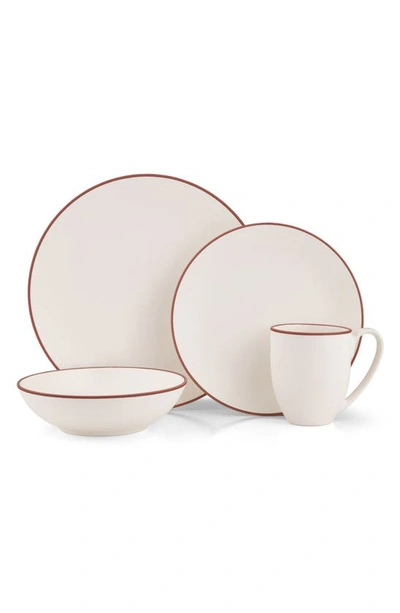 Nambe Taos 4-piece Stoneware Dinnerware Set In White