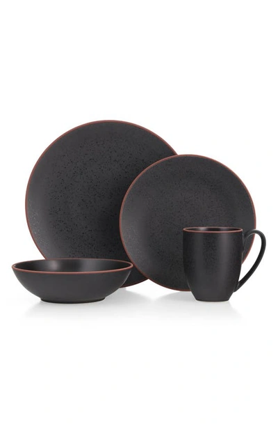 Shop Nambe Taos 4-piece Place Setting In Black