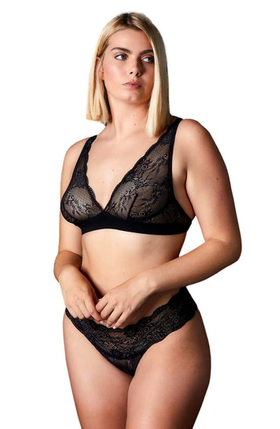 Shop Journelle Sapna Plunge Bralette In Noir