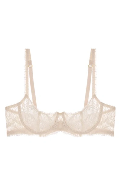 Shop Journelle Loulou Lace Underwire Balconette Bra In Blanc