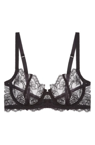 Journelle Anais Low Balconette Lace Underwire Bra In Noir