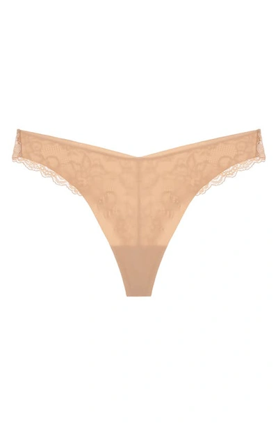 Shop Journelle Estelle Lace Thong In Blush