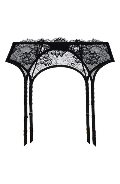 Shop Journelle Isabel Lace Suspender Belt In Noir