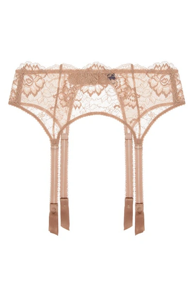 Shop Journelle Isabel Lace Suspender Belt In Amande