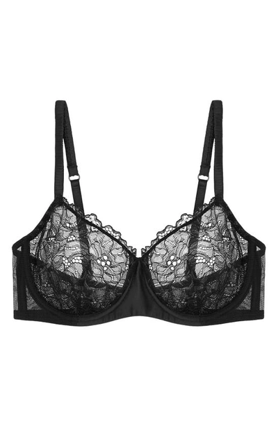 Journelle Lexi Underwire Unlined Demi Bra In Onyx