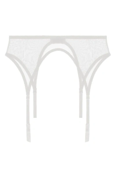 Shop Journelle Odette Classic Mesh Garter Belt In Blanc