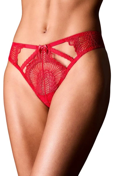 Shop Journelle Natalia Lace G-string Thong In Scarlet