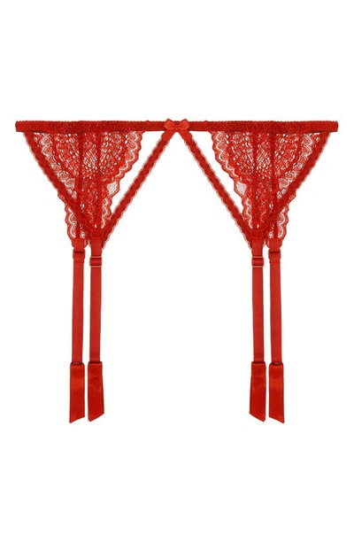 Journelle Anais Suspender Belt In Scarlet