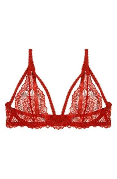 Journelle Natalia Strappy Lace Bra In Scarlet
