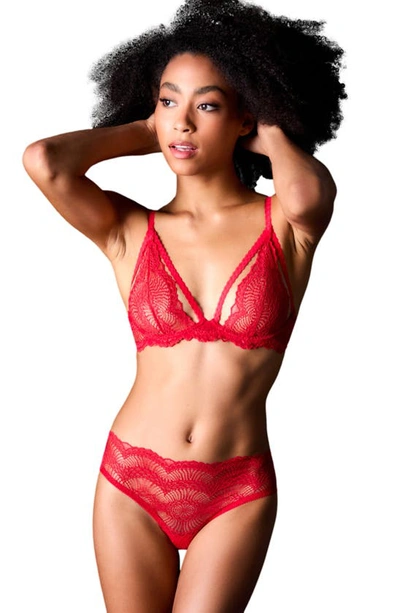 Journelle Natalia Strappy Lace Bra In Scarlet