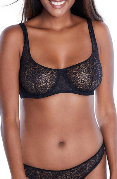 Shop Journelle Alix Underwire Demi Bra In Noir