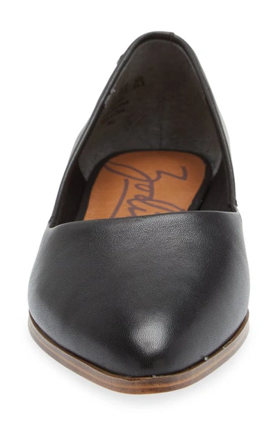 Shop Zodiac Hill Pointy Toe Flat In Black Leather