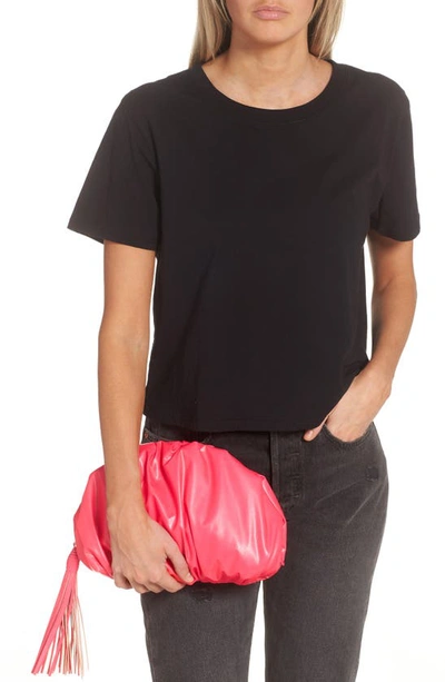 Shop Rebecca Minkoff Ruched Faux Leather Clutch In Hot Pink