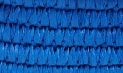 Shop Btb Los Angeles Rose Crochet Straw Clutch In Cobalt