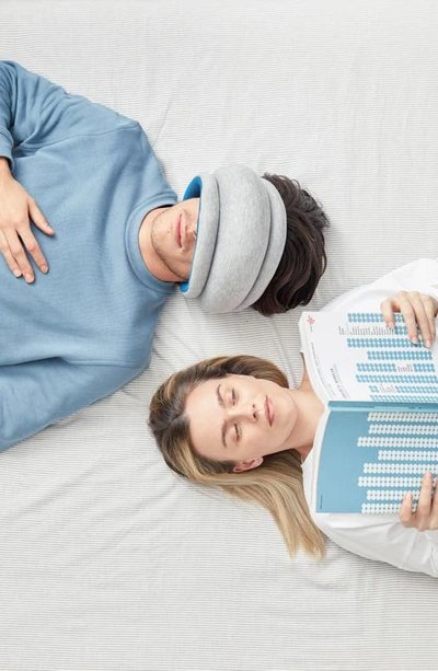 Ostrichpillow ® Light Reversible Travel Pillow In Blue Reef
