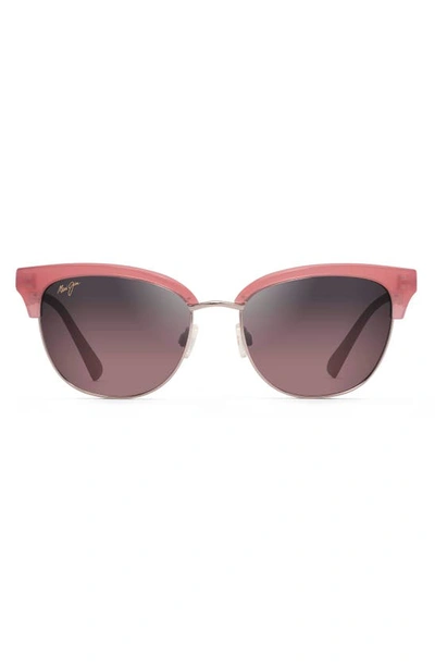 Shop Maui Jim Lokelani 55mm Polarized Cat Eye Sunglasses In Bubblegum With Rose Gold