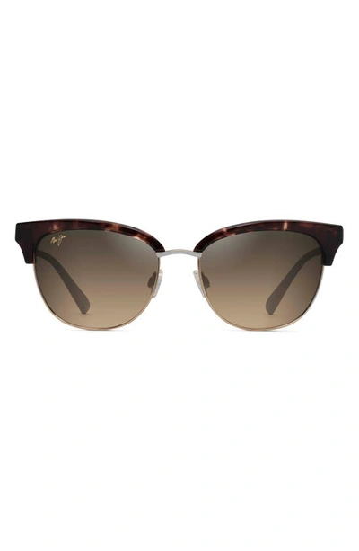 Shop Maui Jim Lokelani 55mm Polarized Cat Eye Sunglasses In Tortoise With Gold