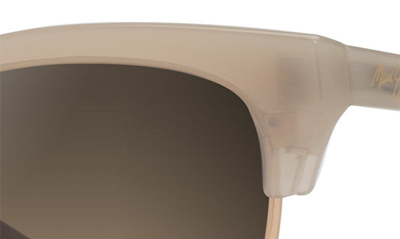 Maui Jim Lokelani 55mm Polarized Cat Eye Sunglasses In Milky Almond With Gold