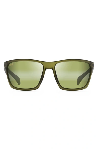 Shop Maui Jim Makoa 59mm Polarized Sport Sunglasses In Trans Khaki Green