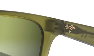 Shop Maui Jim Makoa 59mm Polarized Sport Sunglasses In Trans Khaki Green