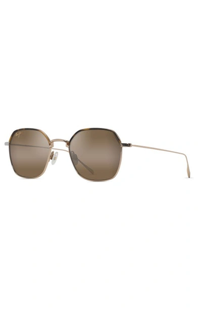 Maui Jim Moon Doggy 52mm Polarized Square Sunglasses In Gold