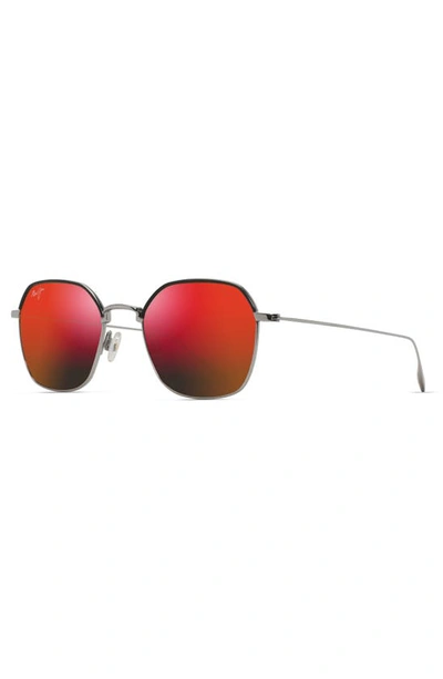 Shop Maui Jim Moon Doggy 52mm Polarized Square Sunglasses In Gunmetal
