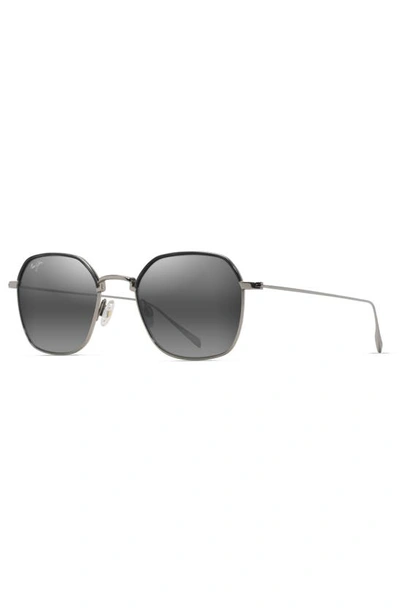 Maui Jim Moon Doggy 52mm Polarized Square Sunglasses In Titanium