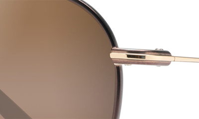 Shop Maui Jim Mano 57mm Polarized Aviator Sunglasses In Dark Brown With Gold