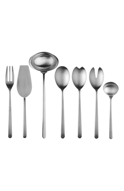Shop Mepra Linea Ice 7-piece Serving Set In Stainless Steel