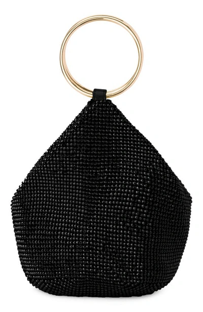 Shop Olga Berg Ellie Crystal Mesh Bag In Black