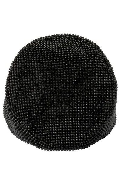 Olga Berg Ellie Crystal Mesh Bag In Black