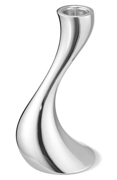 Shop Georg Jensen Cobra Set Of 3 Candleholders In Silver