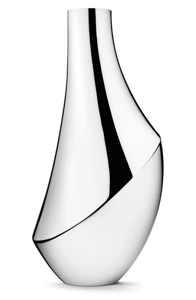 Shop Georg Jensen Flora Vase In Silver